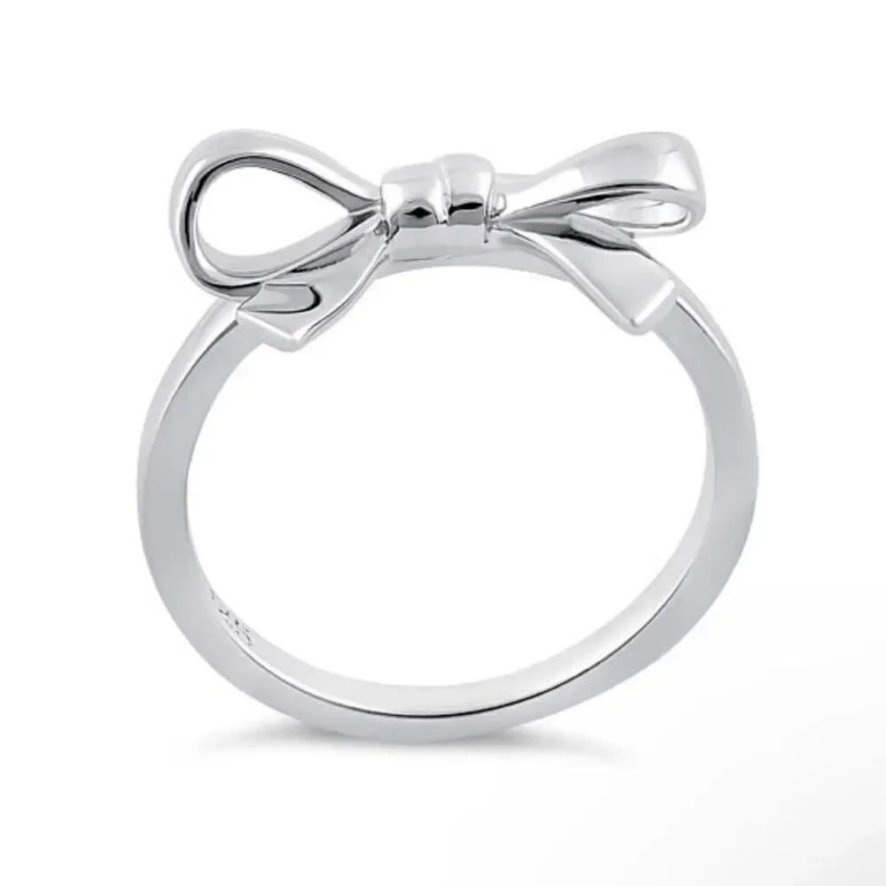 Sterling Silver Bow Ring New